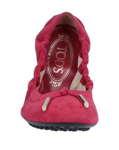 Shop Tod's Ballet Flats In Garnet