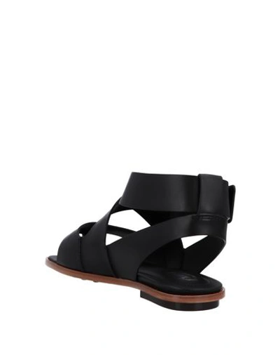 Tod's Toe Strap Sandals In Black