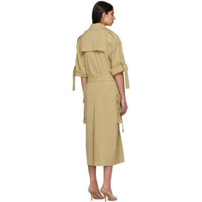 Shop Balmain Beige Double-breasted Trench Coat In 0kk Sable