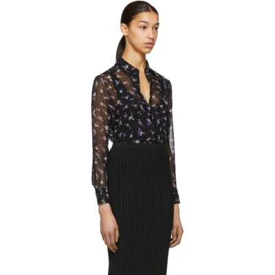 Shop Altuzarra Black And Purple Chika Shirt In 001 Black