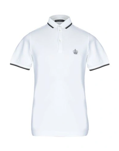 Shop Dolce & Gabbana Man Polo Shirt White Size 36 Cotton