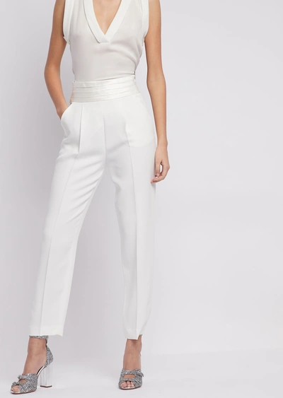 Shop Emporio Armani Classic Pants - Item 13294285 In Silk White