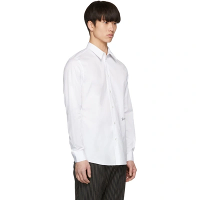 Shop Givenchy White Cotton Embroidered Signature Shirt In 116 Wht/blk