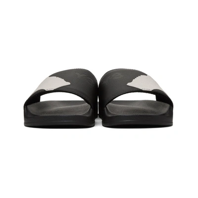 Shop Y-3 Black And White Adilette Sandals In Blkwht