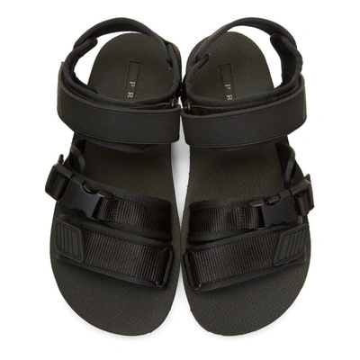 Shop Prada Black Tech Sandals