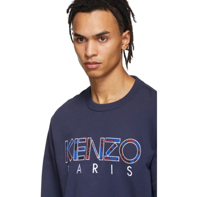 Shop Kenzo Navy Classic Logo Sweatshirt In 78 Ink