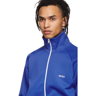 Shop Kenzo Blue Tech Track Jacket In 74 Frn Blu