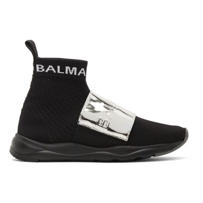 Balmain Cameron Technical Running Sock Sneakers In Black | ModeSens