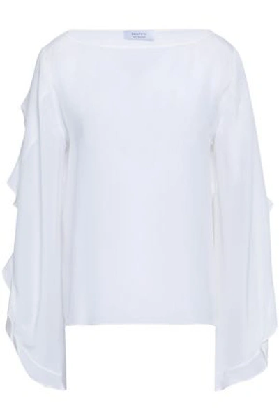 Shop Bailey44 Bailey 44 Woman Ruffle-trimmed Silk Blouse White