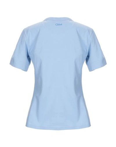 Shop Chloé T-shirt In Sky Blue