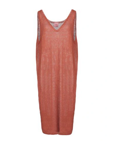 Shop Alyki Knee-length Dresses In Rust