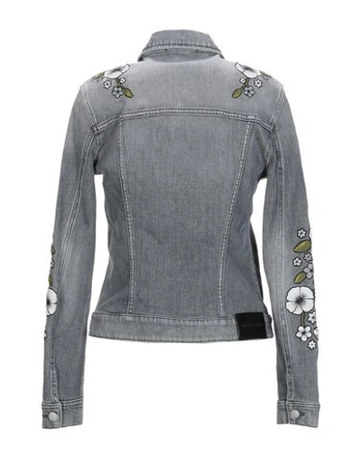 Shop Emporio Armani Woman Denim Outerwear Grey Size 4 Cotton, Elastane