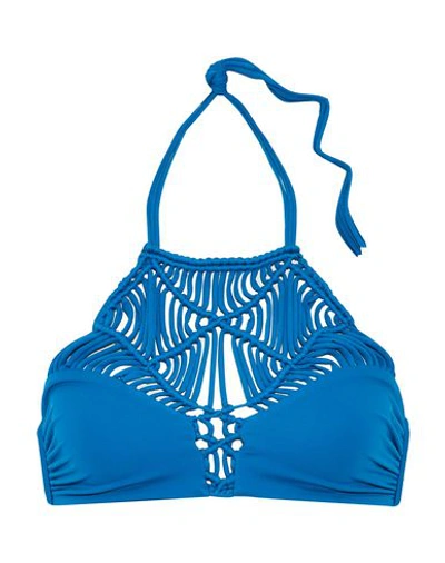 Shop Mikoh Bikini Tops In Azure