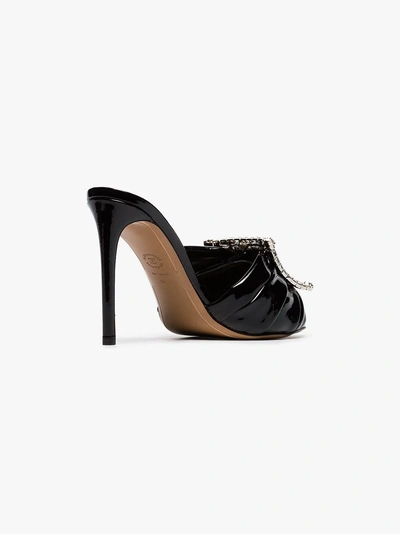 Shop Alexandre Vauthier Black Lola 100 Crystal Embellished Patent Leather Mules In 999 Nero