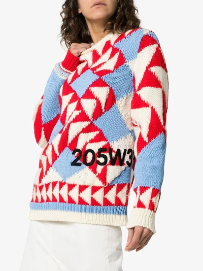 Shop Calvin Klein 205w39nyc Geometric Knit Long Sleeve Sweater In 181 Multicoloured