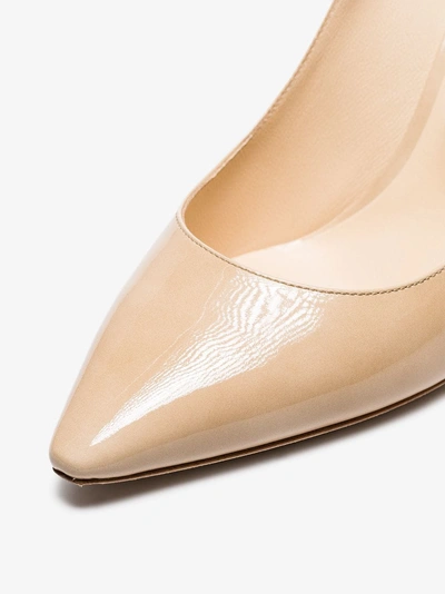 Jimmy Choo Nude Romy 85 Patent Leather Pumps In Neutrals