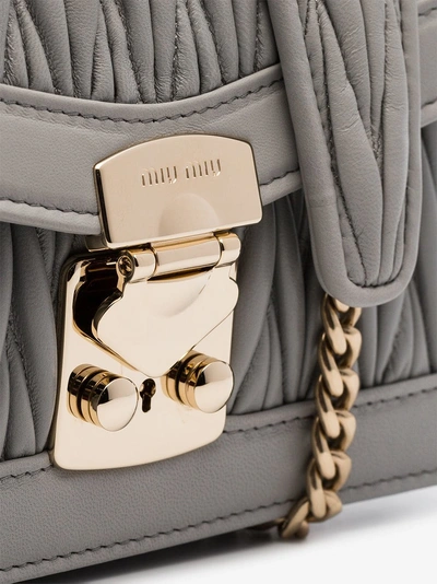 Shop Miu Miu Confidential Chain Bag In Grey