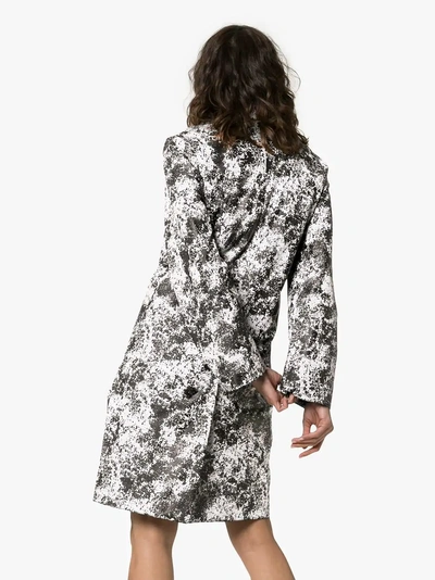 Shop Paskal Reflective Lunar Print Belted Raincoat In Black