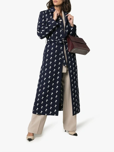 Shop Chloé Trenchcoat Mit Pferdestickerei In 4a7 Mignight