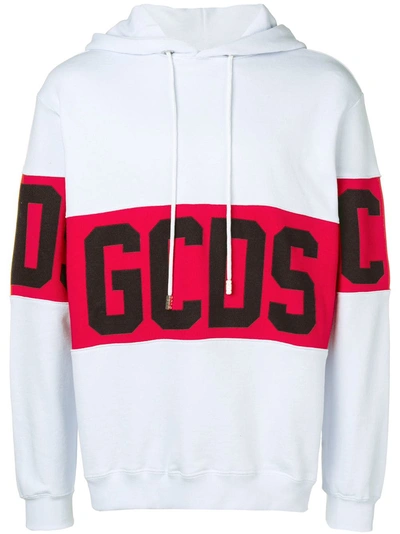 Shop Gcds Logo Band Hoodie - White