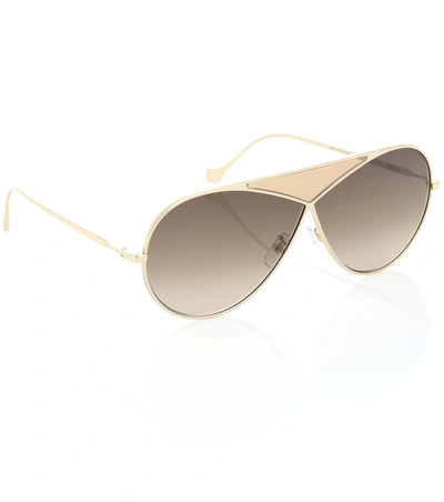 Shop Loewe Pilot Puzzle Sunglasses In Gold