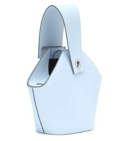 Shop Danse Lente Mini Johnny Leather Bucket Bag In Blue