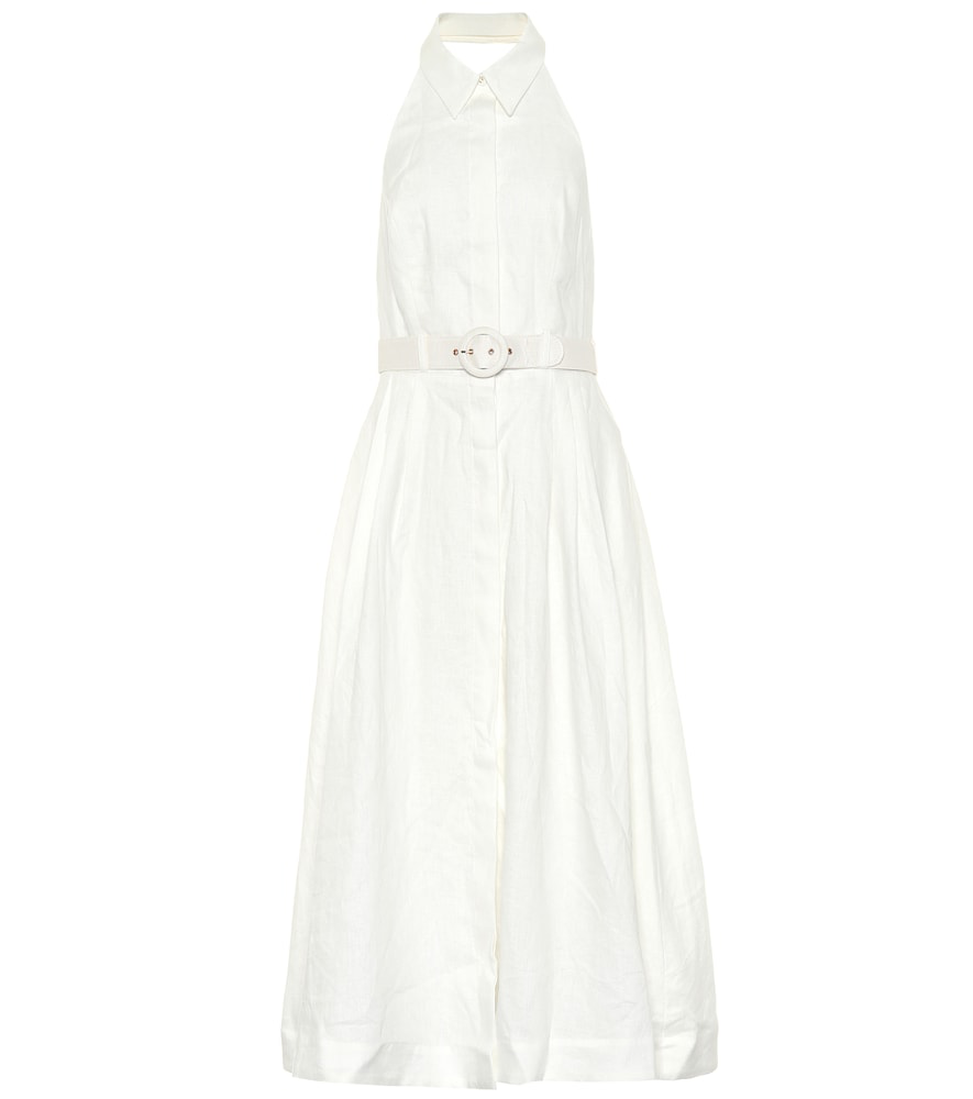 zimmermann primrose linen halter dress