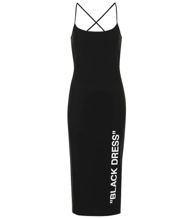 Shop Off-white Longuette Midi Dress In Black