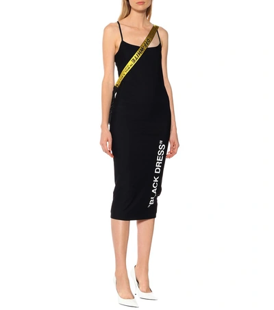 Shop Off-white Longuette Midi Dress In Black