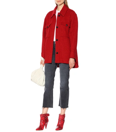 Shop Isabel Marant Étoile Garvey Wool-blend Jacket In Red