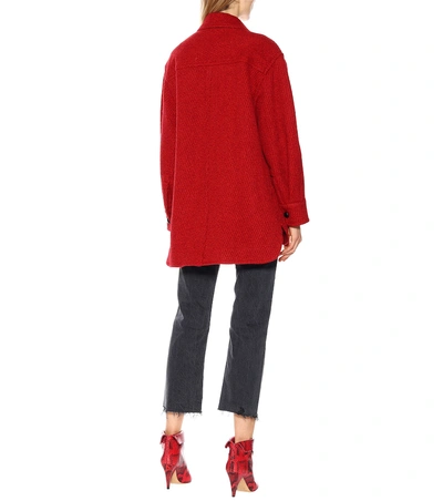 Shop Isabel Marant Étoile Garvey Wool-blend Jacket In Red