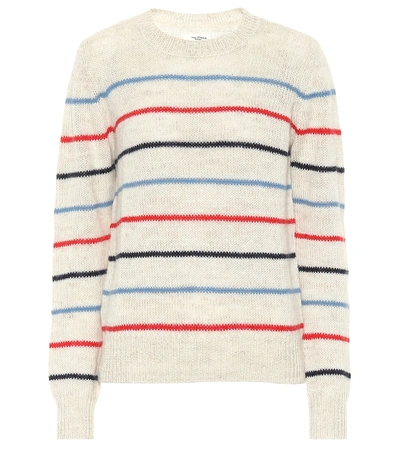 Shop Isabel Marant Étoile Gian Striped Wool-blend Sweater In Beige