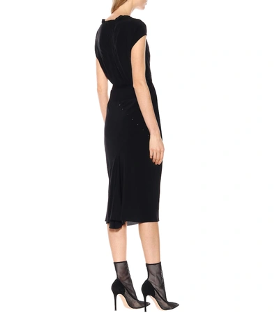 Shop Rick Owens Silk Pencil Skirt In Black