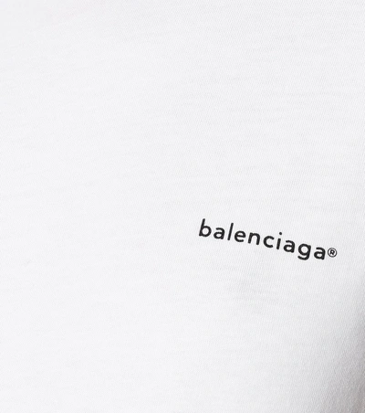Shop Balenciaga Logo Cotton T-shirt In White