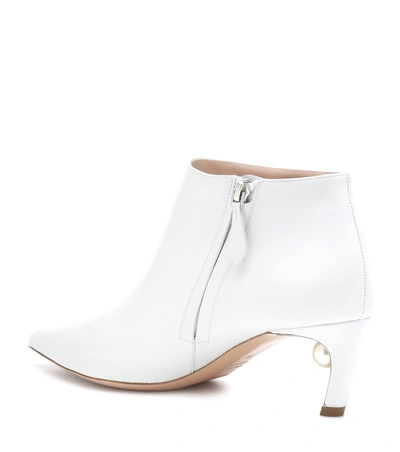Shop Nicholas Kirkwood Mira Pearl 55mm Leather Ankle Boots In White