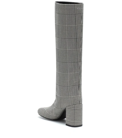 Shop Mm6 Maison Margiela Houndstooth Boots In Grey