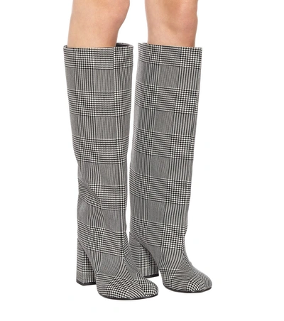 Shop Mm6 Maison Margiela Houndstooth Boots In Grey