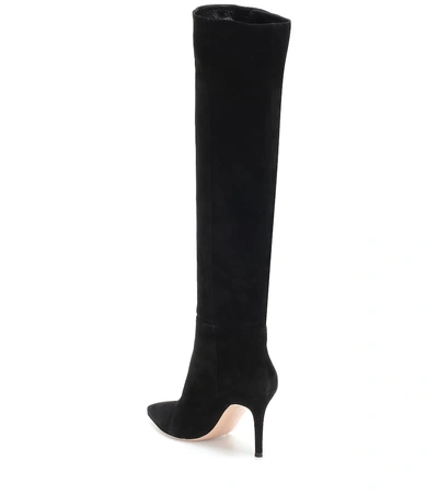 Shop Gianvito Rossi Hazel Embellished Suede Boots In Black