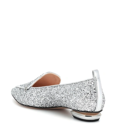 Shop Nicholas Kirkwood Beya Glitter Loafers In Silver