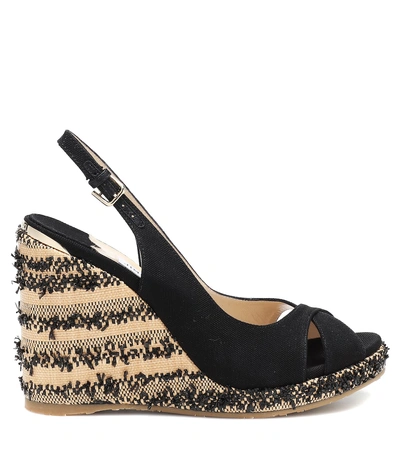 Shop Jimmy Choo Amely 105 Platform Wedge Sandals In Black