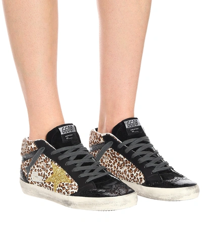 Shop Golden Goose Mid Star Calf Hair Sneakers In Multicoloured