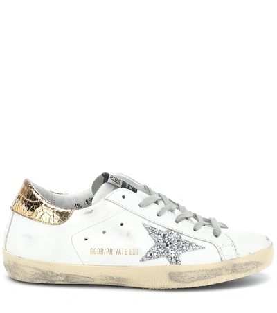 Shop Golden Goose Superstar Leather Sneakers In White