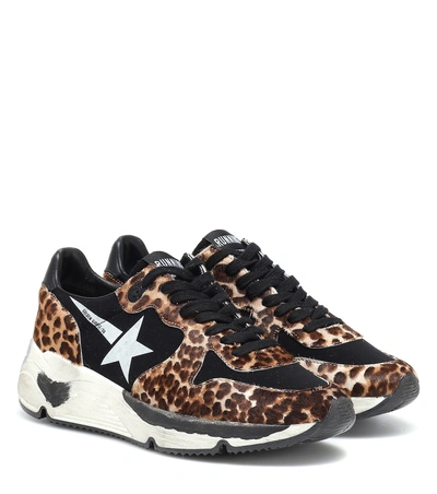 Shop Golden Goose Running Calf Hair Sneakers In Multicoloured