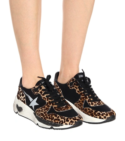 Shop Golden Goose Running Calf Hair Sneakers In Multicoloured