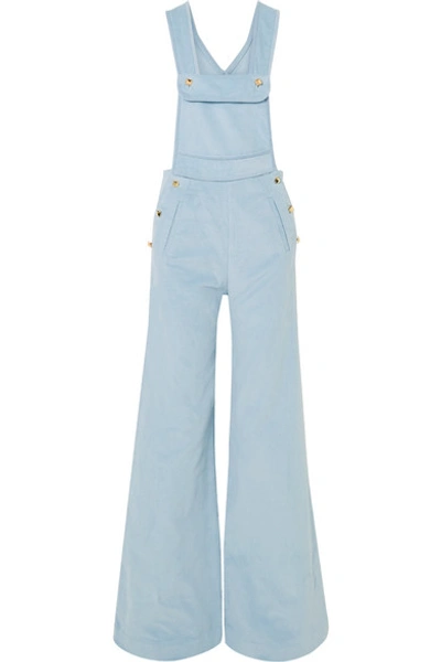 Shop Anna Mason Bay Cotton-corduroy Overalls In Blue