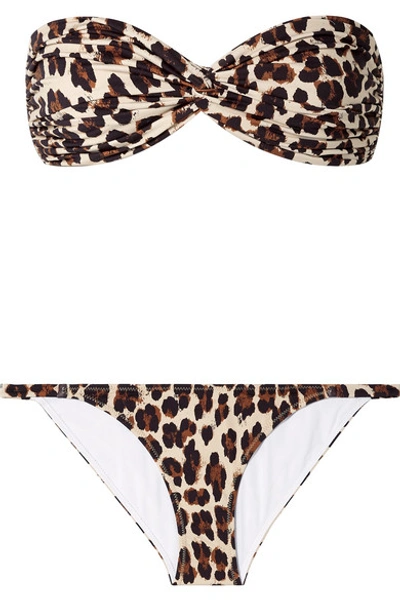 Shop Caroline Constas Twist And Mykela Leopard-print Bikini In Leopard Print