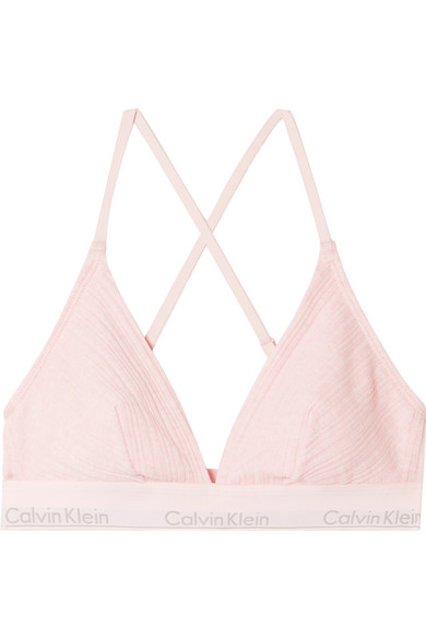 Merchandising Luxe Sleutel Calvin Klein Underwear Modern Cotton Ribbed Stretch-cotton Jersey Soft-cup  Bra In Pastel Pink | ModeSens