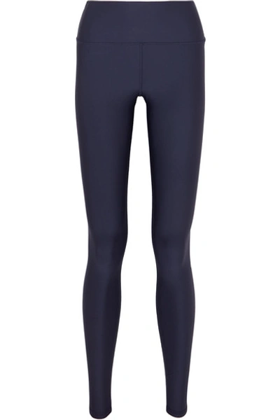 Shop Alo Yoga Airlift Stretch Leggings In Navy