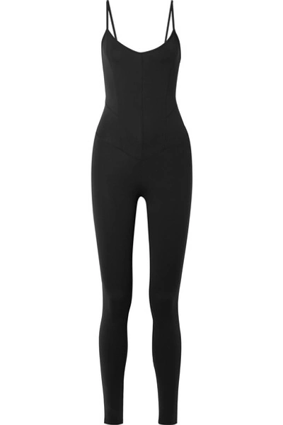 Shop Live The Process Corset Stretch-supplex Bodysuit In Black