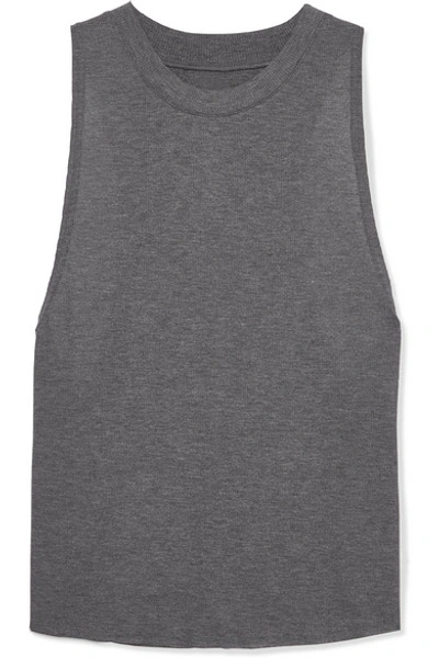 Shop Alo Yoga Heat Wave Ribbed Jersey Tank In Gray